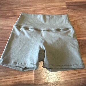 Yoganastics sage green biker shorts 3” inseam.